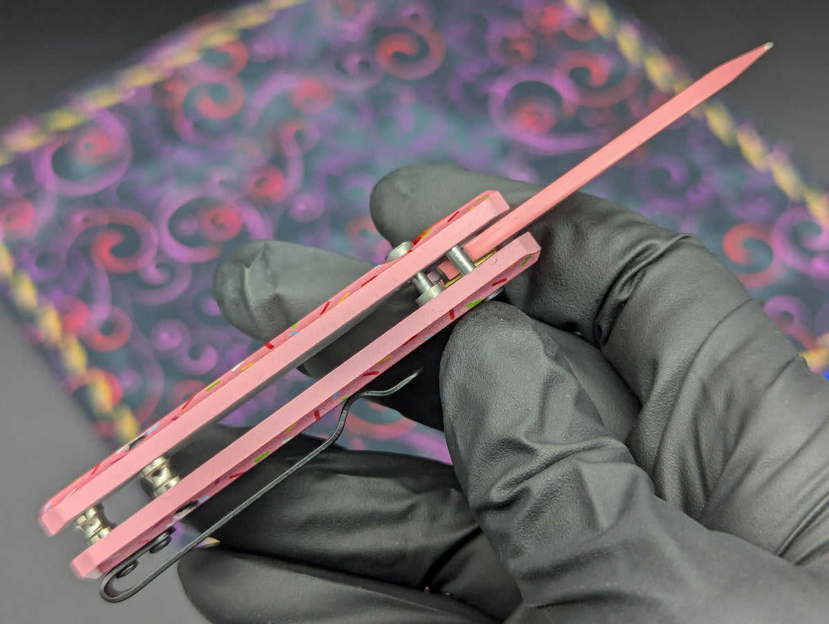 PINK SPRINKLE DONUT CALI LEGAL SWITCHBLADE KNIFE