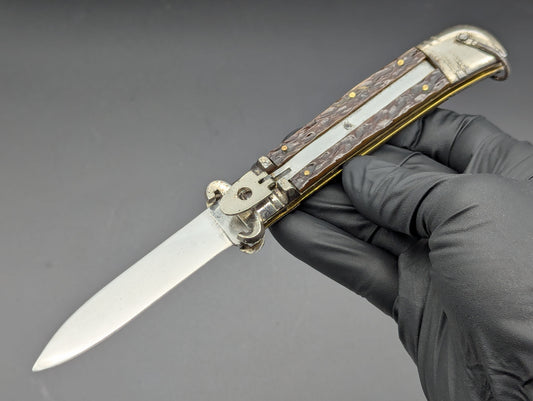 Italian VIRGINIA Shot Shell Puller Leverlock Switchblade Knife
