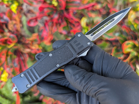 7" Mini Double Edge CQB OTF Automatic Knife Black